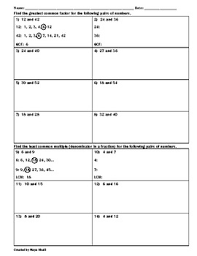 Understanding lcm's and gcf's are very important for working with fraction problems. Finding Gcf And Lcm Practice Worksheet By Maya Khalil Tpt