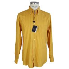 Les Copains Yellow Pinstripe Vintage Cotton Shirt