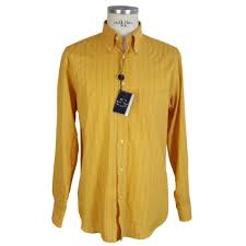 les copains yellow pinstripe vintage cotton shirt