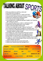 Sports охватывает общую спортивную лексику: Talking About Sports Esl Worksheet By Arualzurc