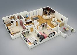 Programas para diseño 3d gratis. 25 Planos De Una Casa Moderna De Una Sola Planta De Tres Dormitorios