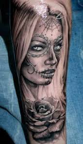 50 Drop Dead Gorgeous Santa Muerte Tattoos Skull Girl Tattoo Tattoos Sugar Skull Girl Tattoo