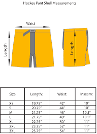 hockey pant shell sizing chart tour hockey sizing chart