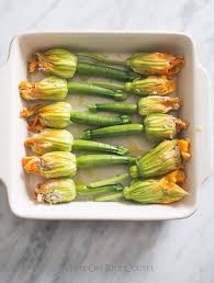 Zucchini Flowers Recipe Stuffed W Bacon Ricotta Mushroom Blossoms Recipe Zucchini Flowers Vegetable Recipes Roast Zucchini