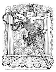 Printable adult coloring pages designed and drawn by lee hansen for teens and grownups who enjoy color book art. Roaring 20s Flapper Historic Fashion Printable Coloring Adult Coloring Page Fashion Coloring Sheet Art Deco Design 1920s Fashion Digital Art Collectibles Kientructhanhdat Com