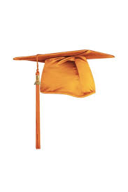 Shiny Orange Graduation Cap With Tassel High School