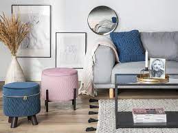 Tabouret De Rangement En Velours Rose Wenona Sgabelli Velluto Rosa Idee Per Decorare La Casa