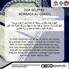 Doa selepas baca alquran berserta terjemahan. Doa Harian Sahabat Masjid Umt Official Facebook