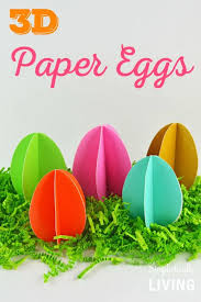 Make these fun paper easter egg ornaments for an easy easter craft for kids. Diy 3d Paper Eggs Simplistically Living