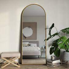 Full length tall arched wall hung mirror with dark wood stain frame. Cravens Arch Full Length Mirror Reviews Joss Main