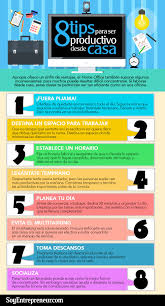 Hola Una Infografia Con 8 Consejos Para Trabajar De Manera Productiva En Casa Via Un Saludo Consejos Gestion Del Tiempo Consejos De Vida