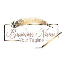 Digital Custom Logo Design Brow Logo Microblading Logo Gold Pink Brow Logo Brow Gold Logo Gold Logo Design Pink Logo For Microblading Gold Logo Design Custom Logo Design Logo Design
