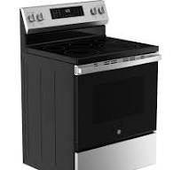 GE EasyWash Oven Tray 30-in Glass Top 5 burners 5.3-cu ft Air Fry  Convection Oven Freestanding Electric Range ( Stainless Steel )