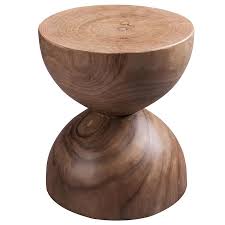Clihome Brown Wood Round End Table Lowes Com In 2020 Wood End Tables Wood Pedestal End Tables