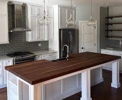 T butcher block island countertop in golden teak stain (491) model# 672520. Butcher Block Countertop Walnut Wood Works