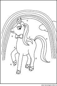 Meistens wird das einhorn als ein pferd dargestellt, bei dem ein horn aus der stirn kommt. Einhorn Mit Regenbogen Kostenloses Ausmalbild Zum Ausdrucken