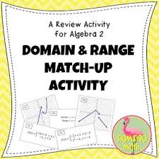 Domain And Range Match Up Activity Algebra Task Card Activities Functions Algebra