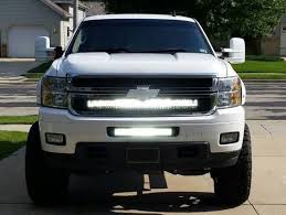 40 Inch Led Light Bar And Behind The Grille Bracket For 2007 2013 Chevrolet Silverado Hd Chevy Silverado Accessories Chevrolet Silverado Custom Chevy Trucks