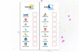 Morning And Evening Kids Routine Chart Daily Checklist Family Organization Kids Planner To Do List Routine Checklist Daily Tasks Children