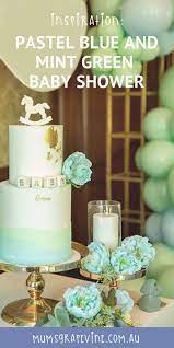 Baby Shower Inspiration Pastel Blue And Mint Green Gorgeousness Babyshower Babyshowerideas Bab Pastel Baby Shower Mint Green Baby Shower Mint Baby Shower