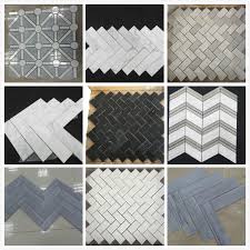 It's small enough to harmonize with the. China Natural White Grey Marble Herringbone Mosaic Tiles For Kitchen Bathroom Flooring Photos Pictures Made In China Com