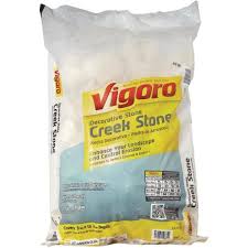 The river rock we have in stock is great for replacing mulch in flowerbeds or around trees, drainage applications, and dry creek beds. Vigoro 0 5 Cu Ft Bagged Creek Stone Hdcsmx 40 The Home Depot