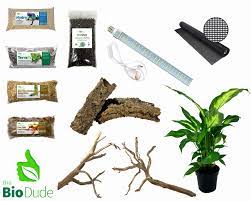 Diy this terrarium with a 18x18x24 zoo med terrarium, zoo med's waterfall kit, cork flats, terrarium moss, mopani wood, and live plants of your choosing. Shop For Frog Bioactive Kits Advanced At The Bio Dude Bioactive Kit For Solomon Island Leaf Frog Plant Silf Solomon Island Leaf Frog