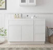 Specialized Single Sink White Slim Shaker Bathroom Cabinet ...
