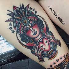 Black and grey neo traditional fortune teller and tarot card. Pin On Traditional Tats