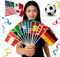 Wholesale World Sport Event Small Hand Held Portuguese Stick Flag Banners  for Fan Cheering