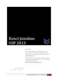 Cover soal dan cover kunci jawaban. Kunci Jawaban Osp 2013