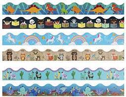 Bulletin Borders 6 Pack Bulletin Board Borders Cute Animals Theme Decorative Trimmers Border Trim For Classro Animal Theme Classroom Bulletin Board Borders