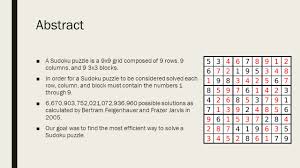 When you start to solve a sudoku puzzle, a part of it is already filled with numbers. Sudoku Solver Will Bazil Ryan Covert Ricky Parker Ppt Download