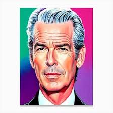Pierce Brosnan Colourful Pop Movies Art Movies Canvas Print by Lights  Camera Action