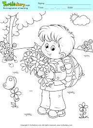 Boy With Flowers Coloring Page Coloring Sheet Spring Coloring Pages Coloring Pages For Boys Coloring Pages