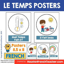 Les pays francophones les saisons. French Weather Poster Worksheets Teachers Pay Teachers