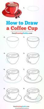 Fantastic How To Attract A Espresso Cup Drawing Tutorial Easy Coffee Drawing Drawing Tutorials For Kids