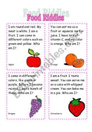 3rd Set Of Cards If You Like This Set You Can Download The Previous One On This Link Http Ww Food Riddles Riddles Healthy Food Activities For Preschool