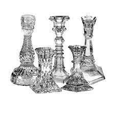 Often they're called candelabras or chandeliers, if they're hanging from the. Vintage Glass Candlestick Hire Dress It Yourself