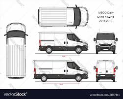 Iveco Daily Van L1h1 And L2h1 2014 2019 Vector Image On Vectorstock Car Wrap Van Transportation