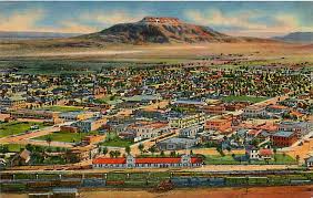 Tinted Town Tucumcari Nm 1940 Aerial View Railroad Depot Town Vintage Postcard Tucumcari Aerial View New Mexico