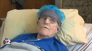 Lions fan in hospice care dyes hair Honolulu Blue to support the team