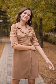 Kalin Fitilli Kadife Elbise Bej Kadife Elbise Bej