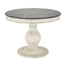Luca 48 Round Pedestal Dining Table With Bluestone Top In White Round Pedestal Dining Pedestal Dining Table Round Pedestal Dining Table