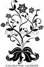 Vectors Of Black And White Flower Design Element Csp15261939 Search Clip Art Illustration Drawings And Clipa Design Element Flower Silhouette White Flowers