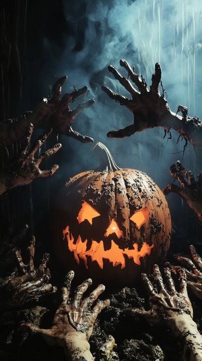 Download Spooky Halloween Pumpkin Image - Halloween, Pumpkin, Zombies |  StockCake