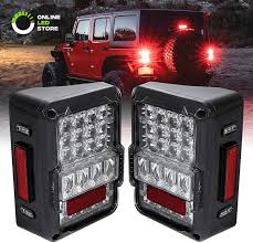 Clear Lens Jeep Wrangler Led Tail Light Matrix Design Dot Approved Plug N Play Ip67 Waterproof Brake Light Jeep Wrangler Jk Wrangler Jk Light Accessories