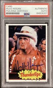 Hulk Hogan Signed Trading Card Wrestling Thunderlips Rocky Autograph HOF  PSADNA | eBay