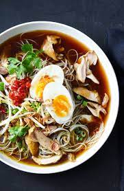 Indonesian Chicken And Rice Noodle Soup Recipe Rice Noodle Soups Chicken Rice Noodles Noodle Soup