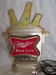 Vintage Miller High Life Lighted Plastic Advertising Beer Bottles Sign 1960 S Bottle Signs Miller Beer Beer